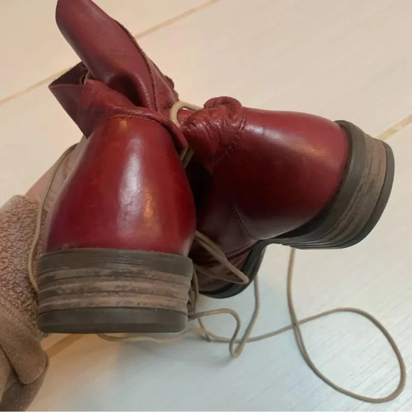 Miz Mooz Lilly Ankle Boots Red 100% Leather 8 - Picture 3 of 11